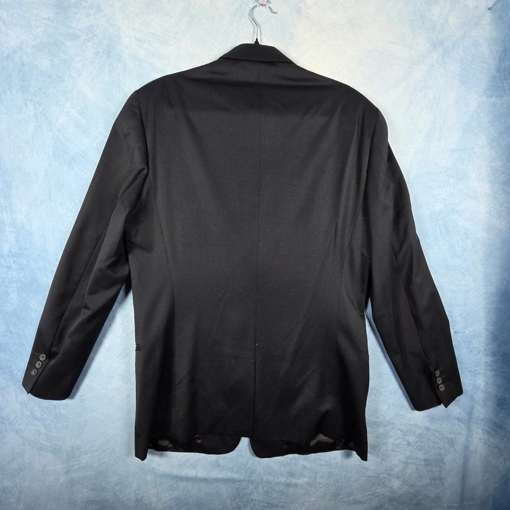 Banana Republic Mens 40R Blazer Black 100% Wool Italy 3 Button Sport Coat